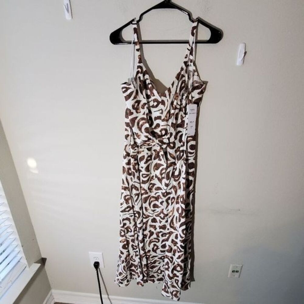 Msk front tie linen blend dress size XL